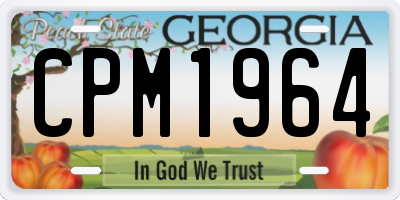 GA license plate CPM1964