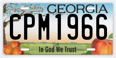 GA license plate CPM1966