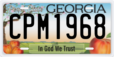 GA license plate CPM1968