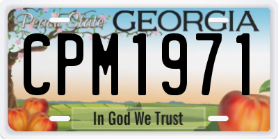 GA license plate CPM1971