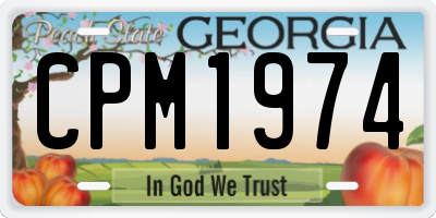 GA license plate CPM1974