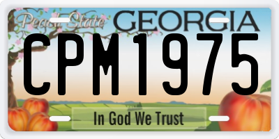 GA license plate CPM1975
