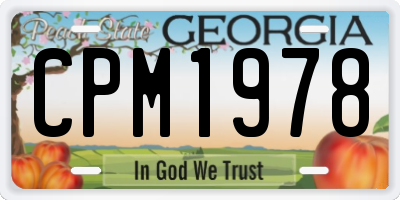 GA license plate CPM1978