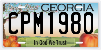 GA license plate CPM1980