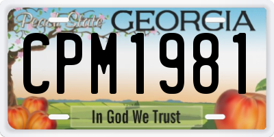 GA license plate CPM1981
