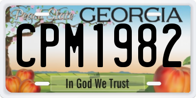 GA license plate CPM1982