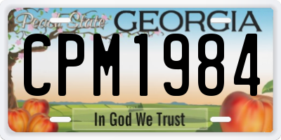GA license plate CPM1984