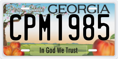 GA license plate CPM1985