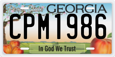 GA license plate CPM1986
