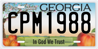 GA license plate CPM1988