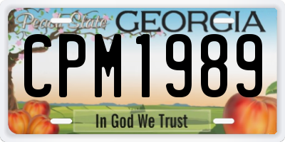 GA license plate CPM1989