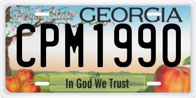 GA license plate CPM1990