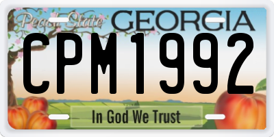 GA license plate CPM1992