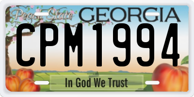 GA license plate CPM1994