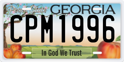 GA license plate CPM1996