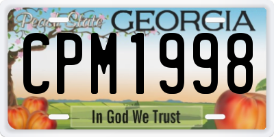 GA license plate CPM1998