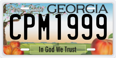 GA license plate CPM1999