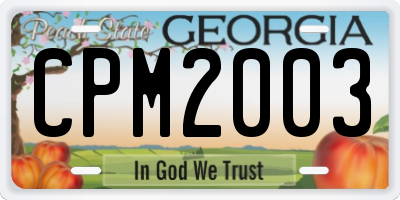 GA license plate CPM2003
