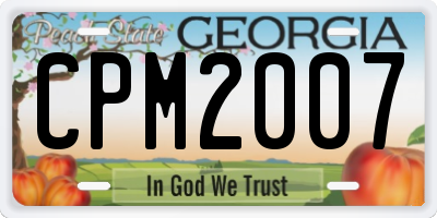 GA license plate CPM2007