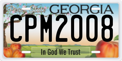 GA license plate CPM2008
