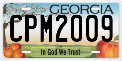 GA license plate CPM2009
