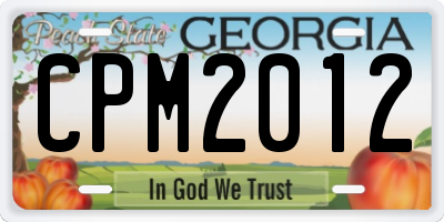 GA license plate CPM2012
