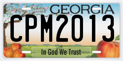 GA license plate CPM2013