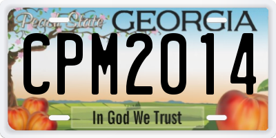 GA license plate CPM2014