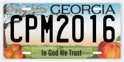 GA license plate CPM2016