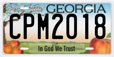 GA license plate CPM2018