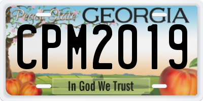 GA license plate CPM2019