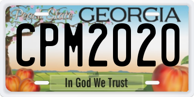 GA license plate CPM2020