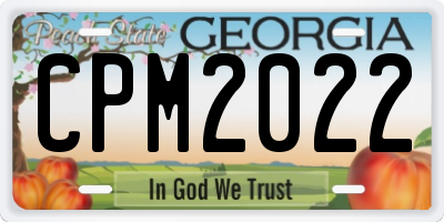 GA license plate CPM2022