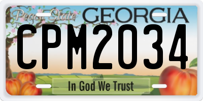 GA license plate CPM2034
