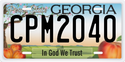 GA license plate CPM2040