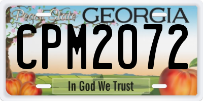GA license plate CPM2072