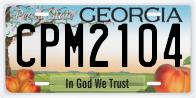 GA license plate CPM2104