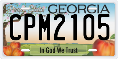GA license plate CPM2105