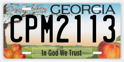 GA license plate CPM2113