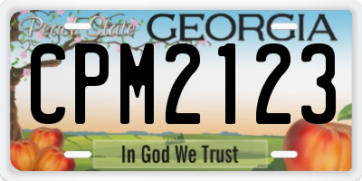 GA license plate CPM2123