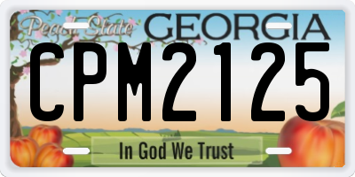 GA license plate CPM2125