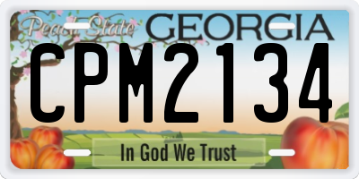 GA license plate CPM2134