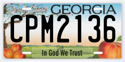 GA license plate CPM2136
