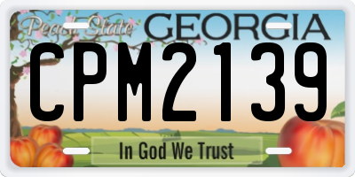 GA license plate CPM2139