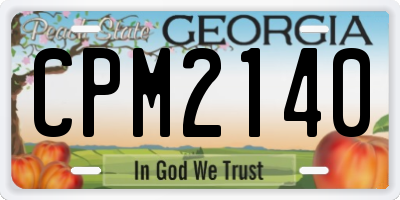 GA license plate CPM2140