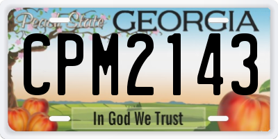 GA license plate CPM2143