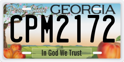 GA license plate CPM2172