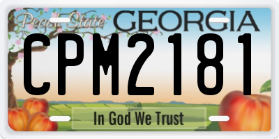 GA license plate CPM2181