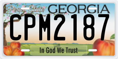 GA license plate CPM2187