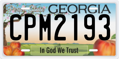GA license plate CPM2193